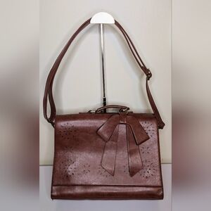 Ecosusi Briefcase Laptop Bag In Brown Vegan Leather